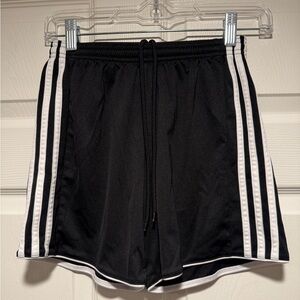 Adidas women’s Black Athletic Shorts Three Stripe Soccer Gym workout Size XS